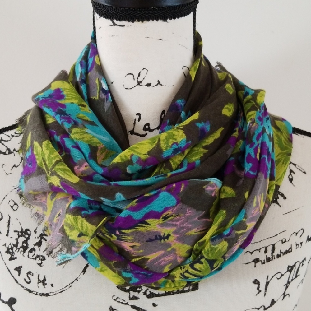 Croft & Barro floral semi sheer lightweight Scarf
